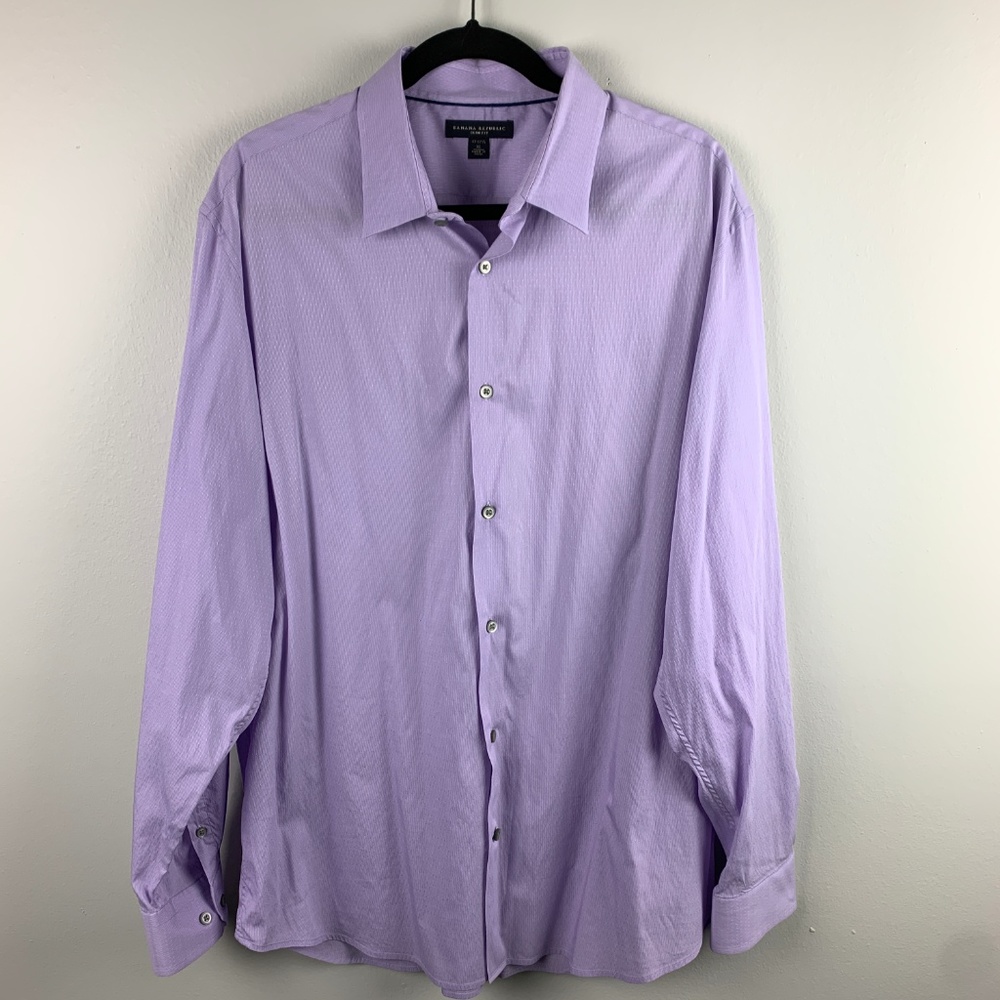 Banana Republic Slim Fit Button Up Shirt Purple Business Casual XL